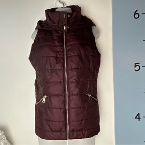 New York & Company Burgundy Puffer Vest